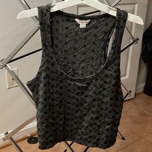 Charcoal Floral Tank Top